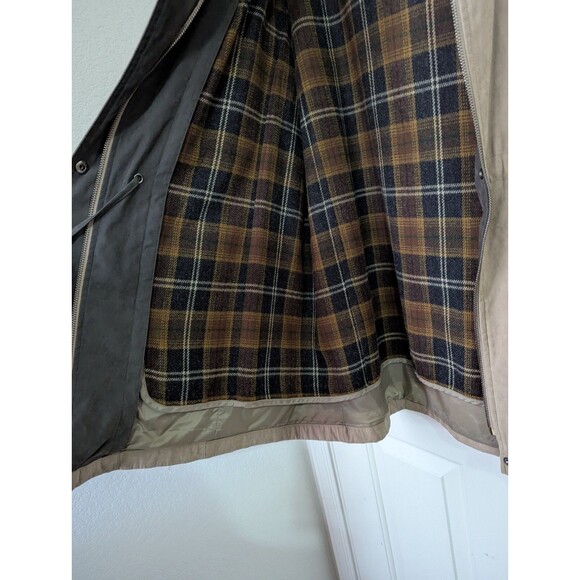 Liz Claiborne Beige Jacket Womens Large Detachable Lining & Hood Cinch Waist - Picture 11 of 16